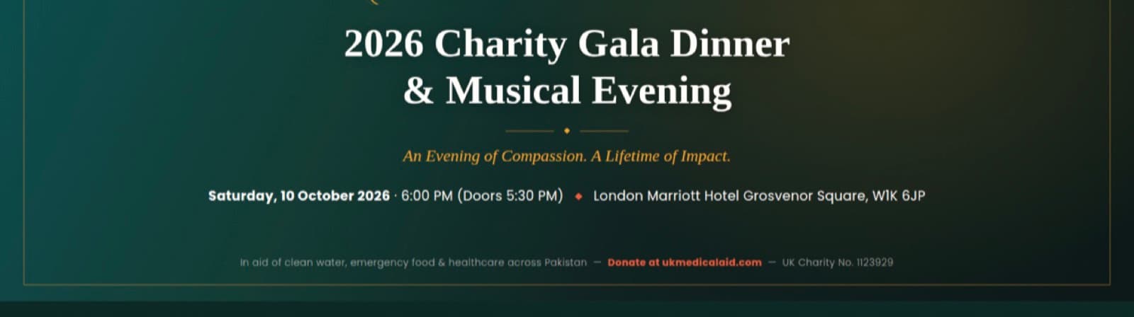 UKMAP Annual Charity Gala Dinner & Musical Evening 2026, An Evening of Compassion. A Lifetime of Impact.