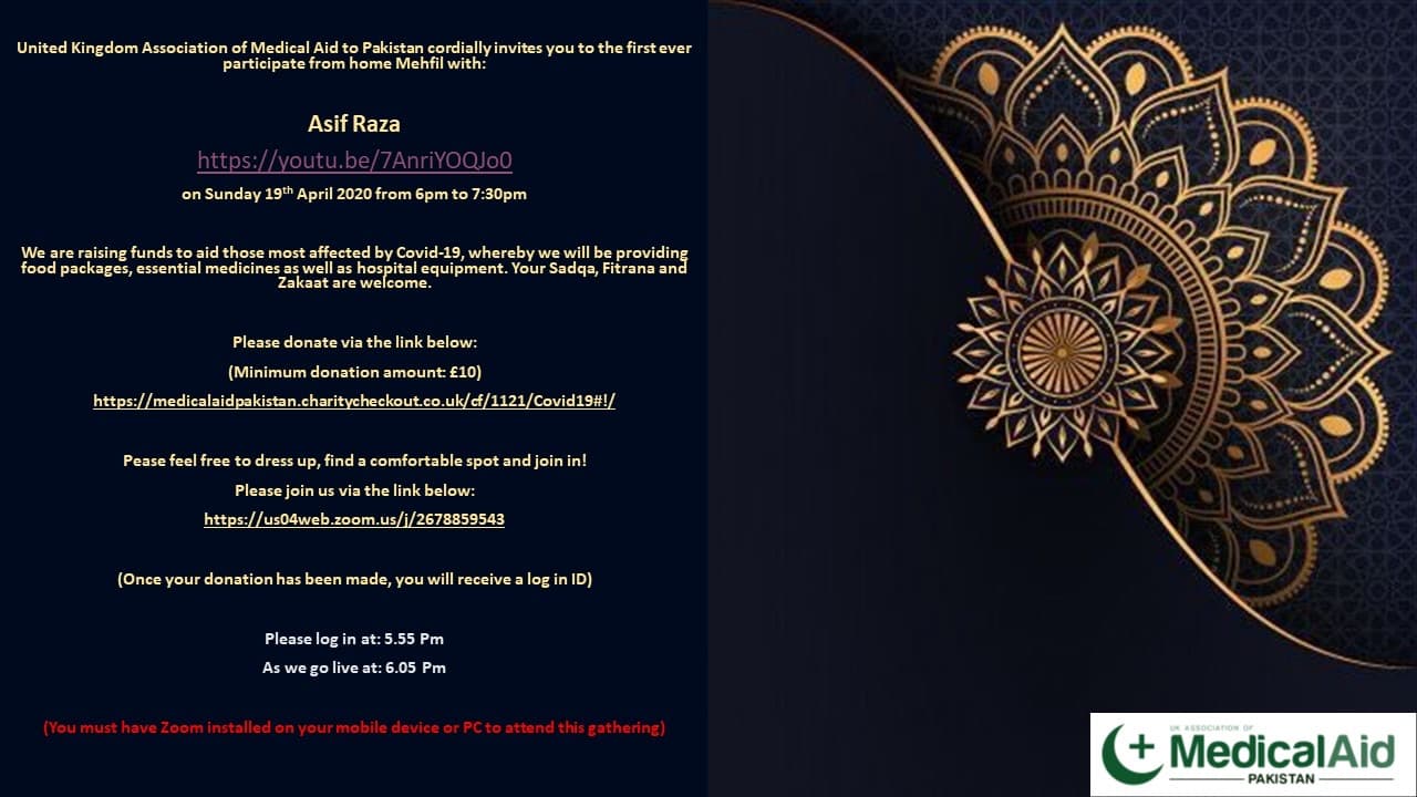 Mehfil Event for those affected by COVID-19